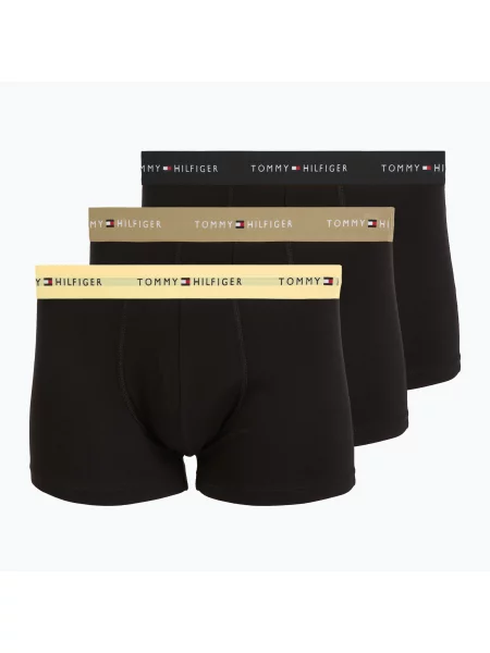 Boxeri pentru bărbați Tommy Hilfiger Trunk WB 3 pairs black/citronella/woodridge negru