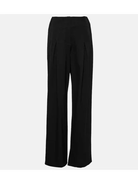 Spodnie Fforme z wysoką talią wełniane czarne