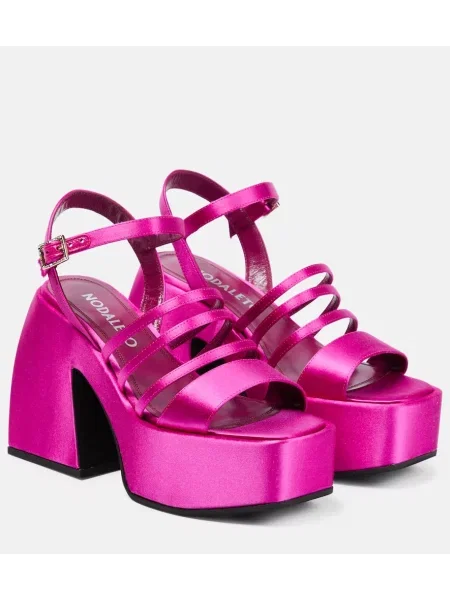 Sandale Nodaleto din satin cu platformă roz