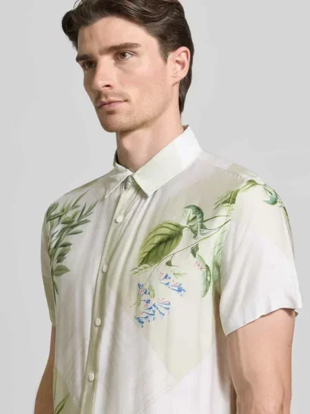 Koszula casual z o kroju regular fit Guess beżowa