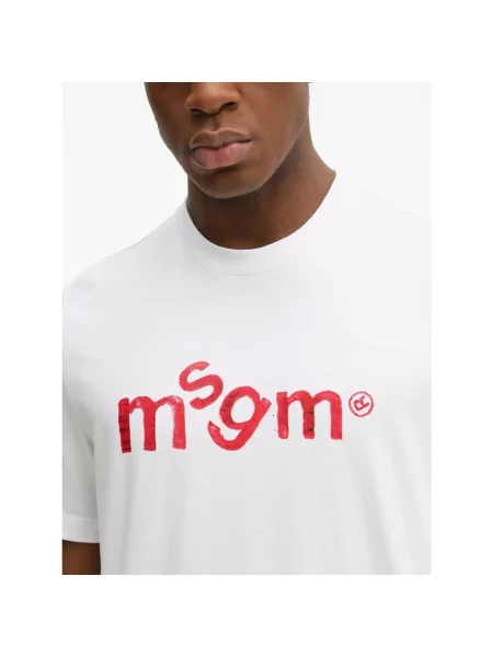 Koszulka Msgm z nadrukiem biała