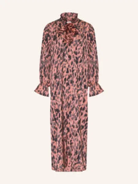 Inwear Saténové Šaty Gracieiw S Mašlí starorůžová / tmavě šedá černá