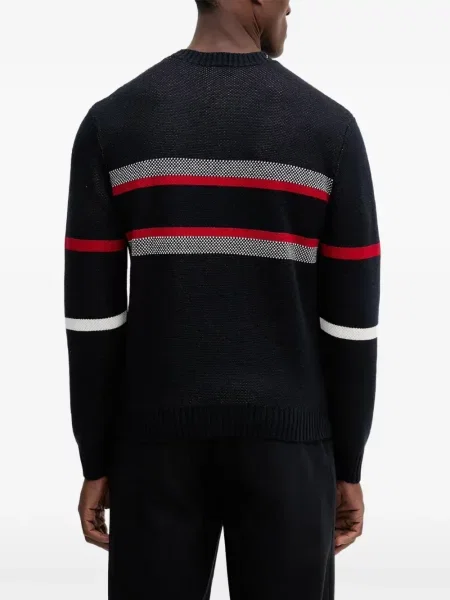 Ριγέ πουλόβερ Armani Exchange με στρογγυλή λαιμόκοψη μαύρο