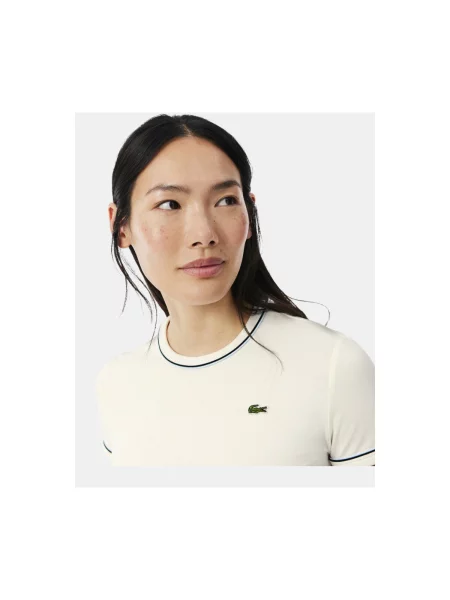 Lacoste Tričko Krémová béžová