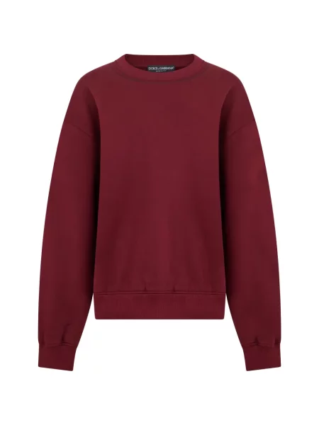 Lung hanorac crewneck Dolce & Gabbana cu decolteu rotund roșu