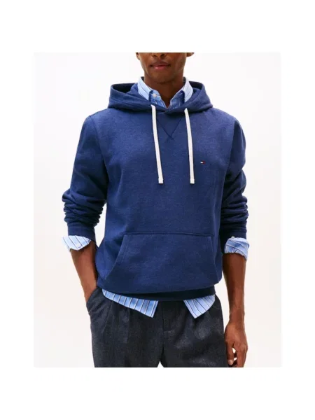 Tommy Hilfiger sweter z kapturem Mężczyźni dresowy jednolity S niebieski