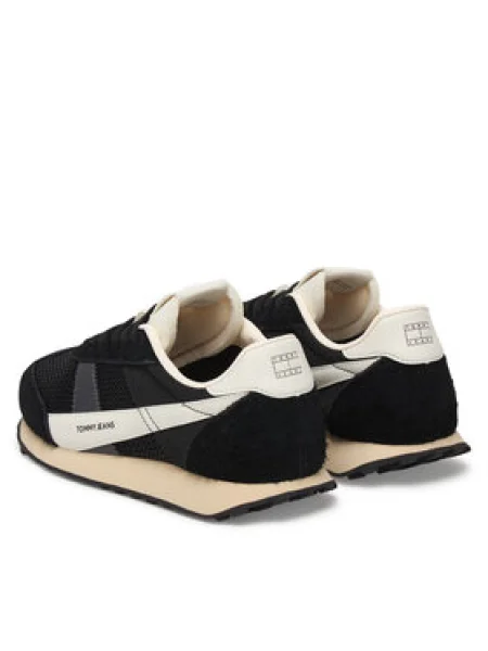 Dámske topánky Tommy Jeans Retro Runner Archive black/ivory čierna