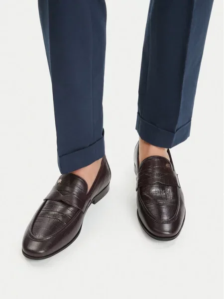 GINO ROSSI Loafersy ciemny brązowy