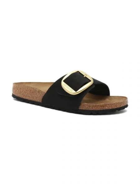 Sneakers Birkenstock Madrid Big Buckle Nubuk Leather Black EUR 38 negru