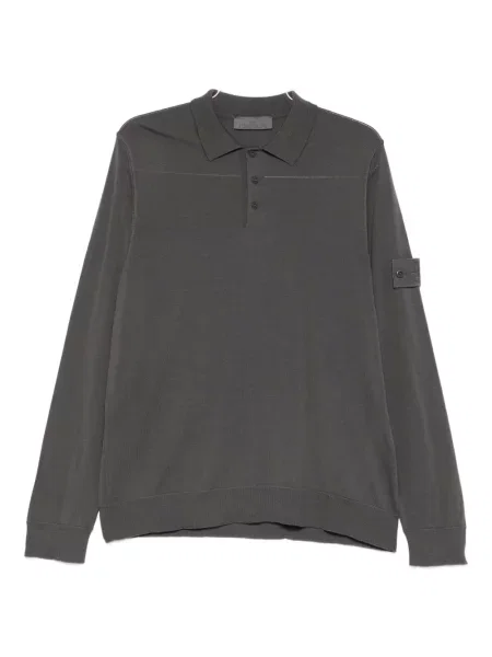 Tricou polo Stone Island cu strasuri gri
