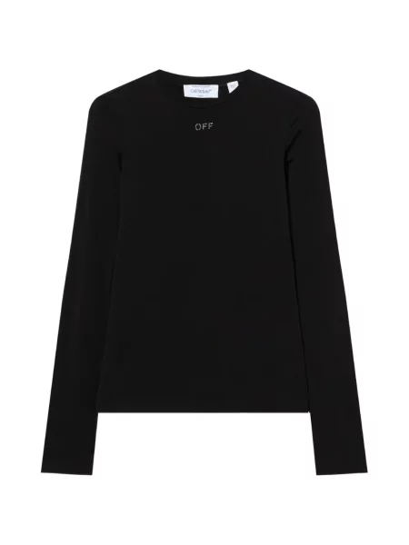 Top Off-white de cristal alb