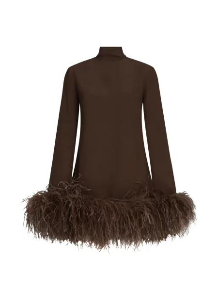 Rochie Taller Marmo cu pene maro