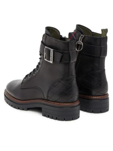 Barbour bőr csizma Heidi lapos talpú fekete