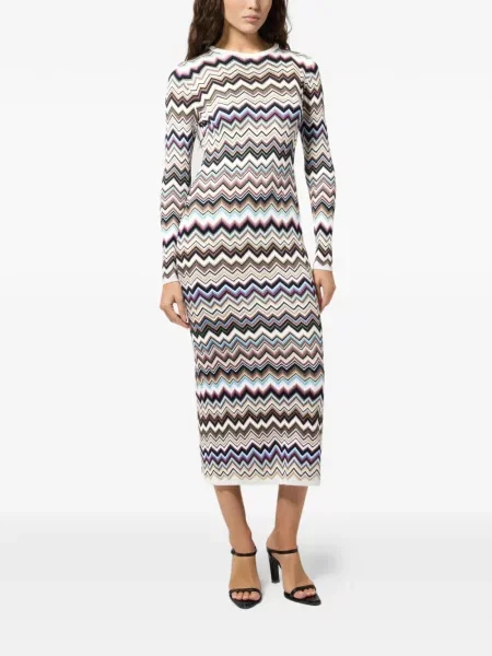 Rochie Missoni tricotate alb