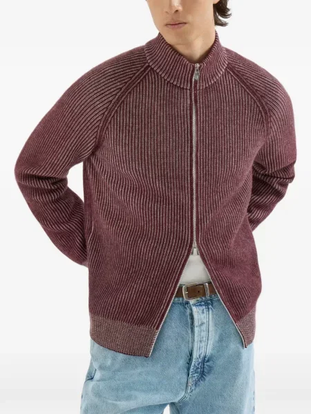 Cardigan Brunello Cucinelli din cașmir roșu