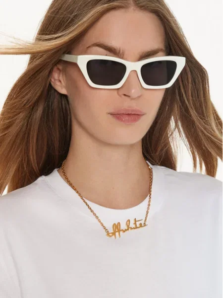 Off-White Colier Auriu alb