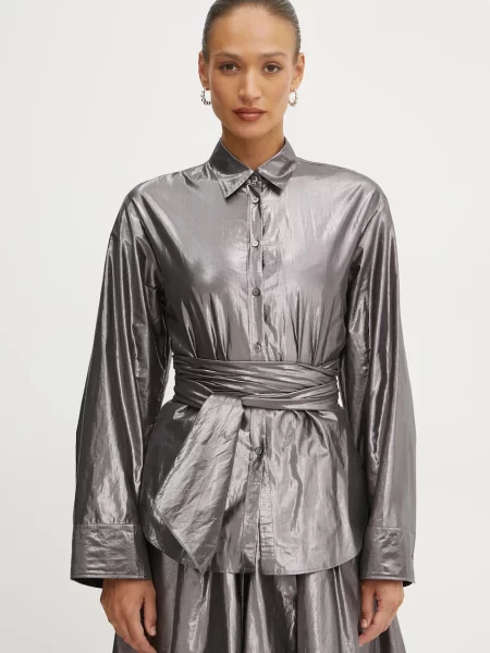 Forte Forte cămașă femei cu guler clasic regular shirt violet