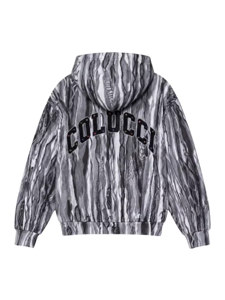 Bluza rozpinana Carlo Colucci z nadrukiem szara
