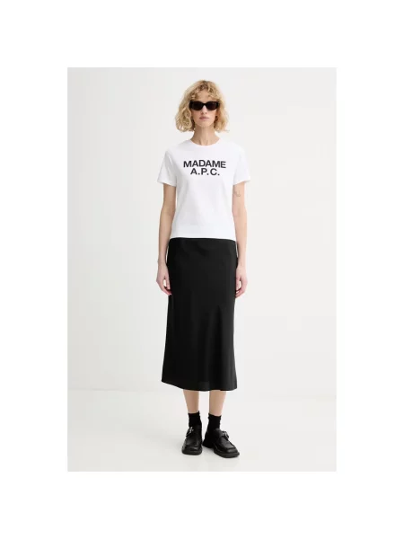 Koszulka A.p.c. z krótkim rękawem z logo biała
