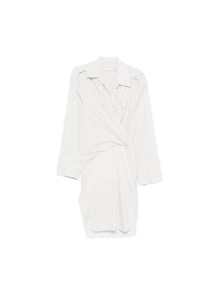 Sukienka koszulowa Iro w paski kopertowa beżowa