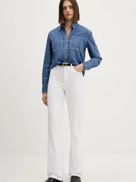 Tommy Jeans koszula regular z kołnierzykiem klasycznym niebieski