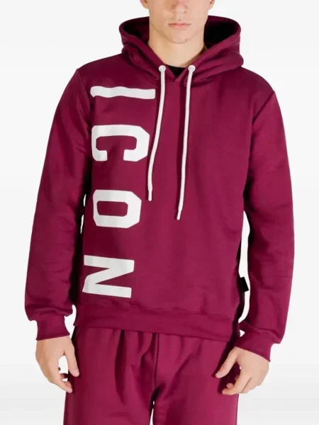 Hanorac cu glugă Icon Brand cu imagine roșu