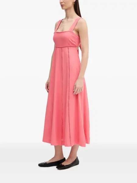Rochie midi Dkny cu funde roz