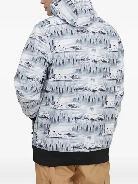 Mikina s kapucí Picture s potiskem šedá