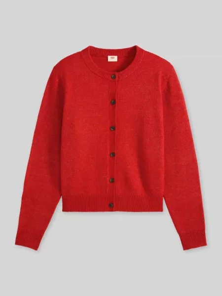 Kardigan rozpinany w kroju regular fit z dodatkiem wełny model CLAIRE' Levi's czerwony