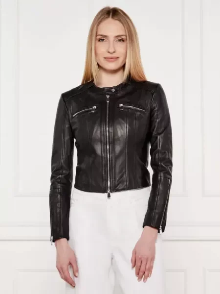 Pinko De piele geacă BORDERLINE negru