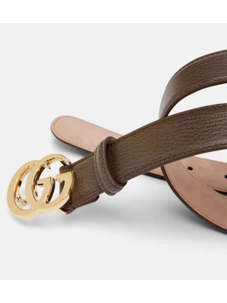 Cu centură curea Gucci din piele maro