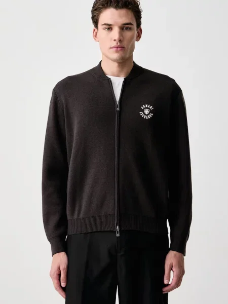 Armani Exchange cardigan pentru bărbați cu amestec de lână maro