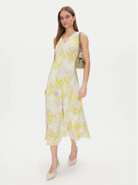 Calvin Klein Letní šaty Print Abstract Ecovero Vn Dress žlutá