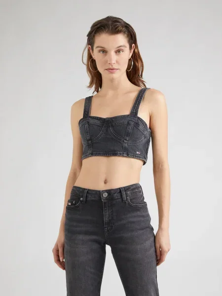 Džínsový top Tommy Jeans čierna