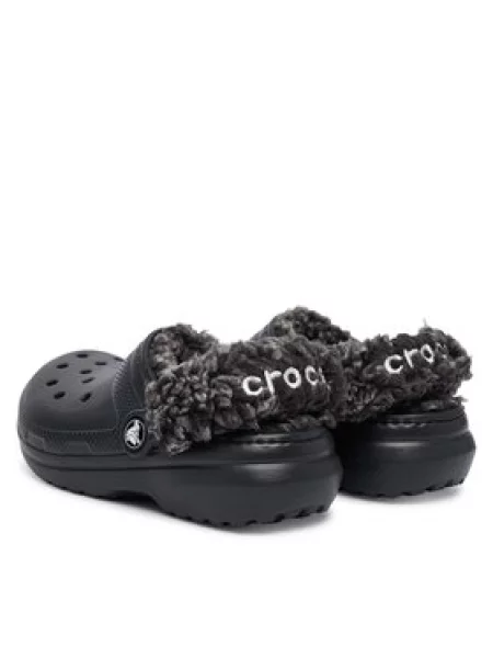 Natikače Crocs Classic Fleece Lined Clog K crna