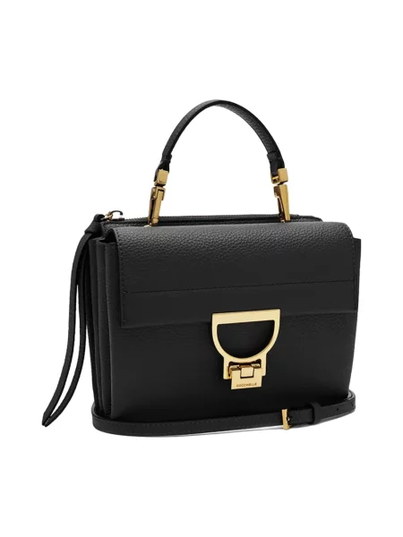 Torebka crossbody Coccinelle zamszowa biznesowa czarna