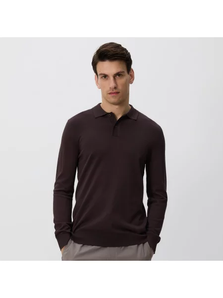 Reserved polo svetr tmavě hnědá