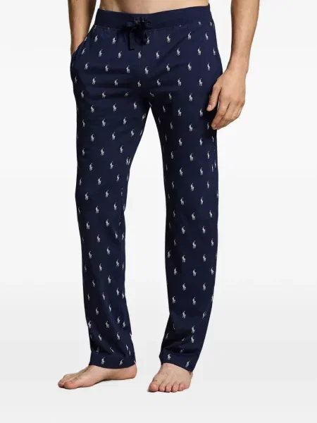 Șosete Polo Ralph Lauren cu model herringbone cu broderie plasă albastru