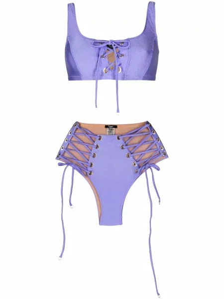 Bikini Noire Swimwear sznurowany koronkowy fioletowy
