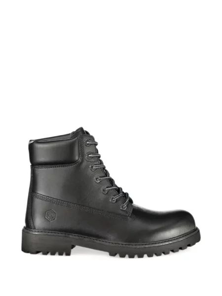 Botine Lumberjack cu șireturi din piele negru