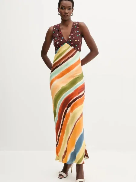 Сукня Never Fully Dressed maxi розкльошена помаранчевий