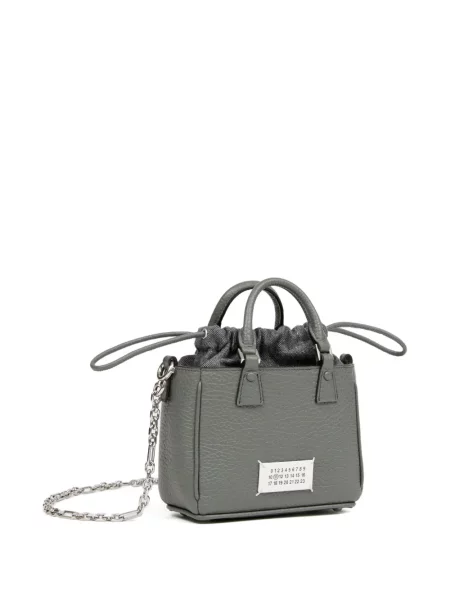 Geanta de piele Maison Margiela din piele gri