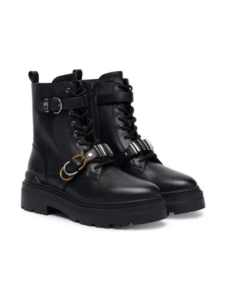 Pantofi Pinko din piele biker negru