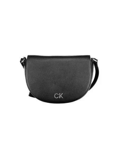 Lniana torebka Ck Calvin Klein czarna