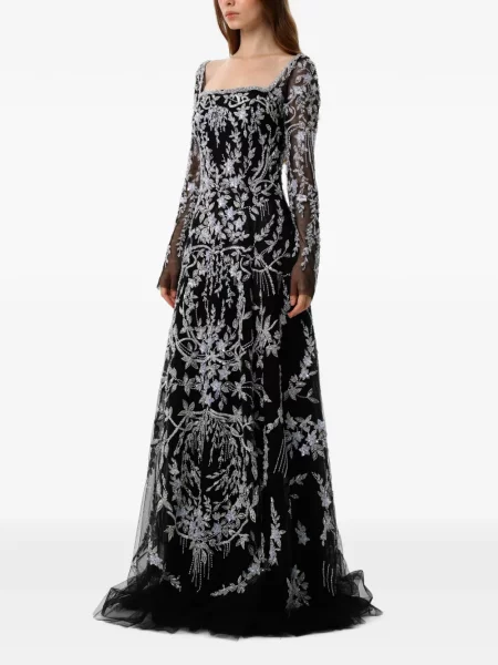 Rochie maxi Dina Melwani din tul negru