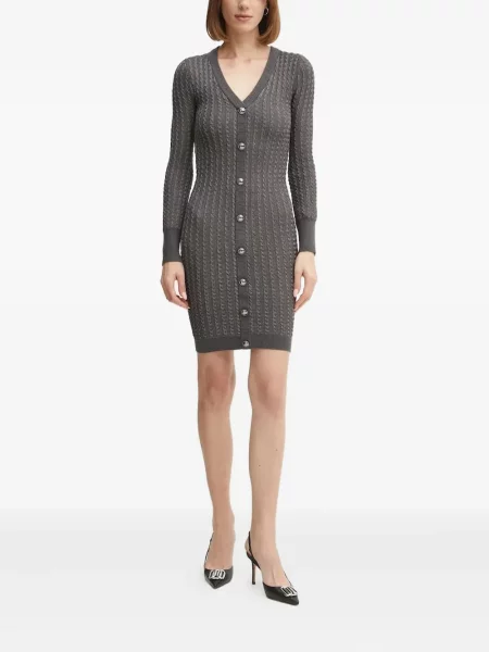 Rochie midi Guess tricotate gri