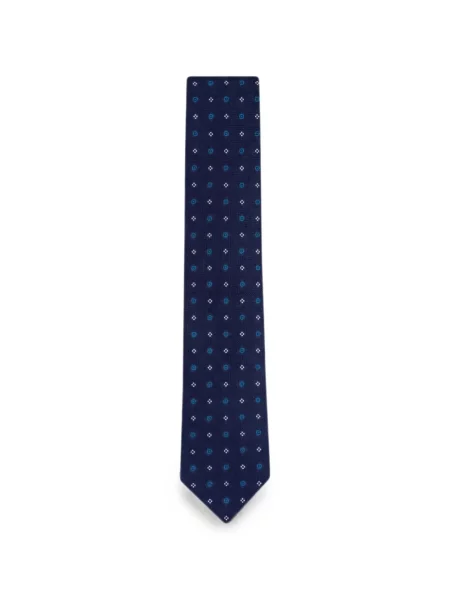 Cravată Brioni cu imprimeu geometric albastru