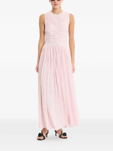 Rochie maxi Rotate Birger Christensen cu volane roz