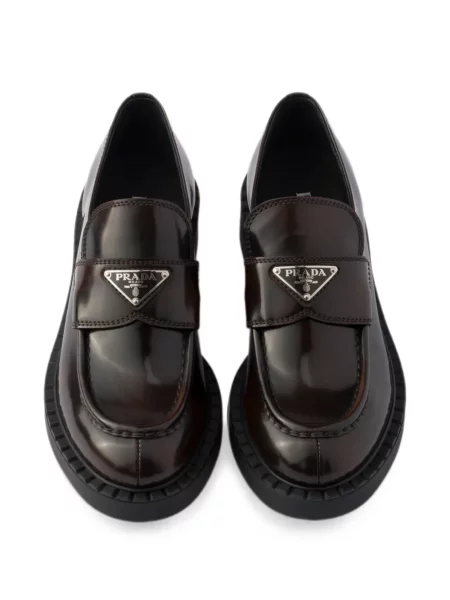 Pantofi loafer Prada din piele maro