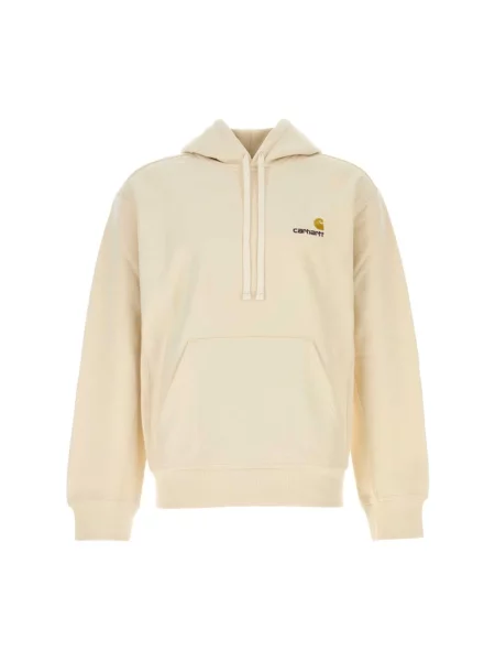 Bluza z kapturem Carhartt Wip z kapturem z nadrukiem beżowa